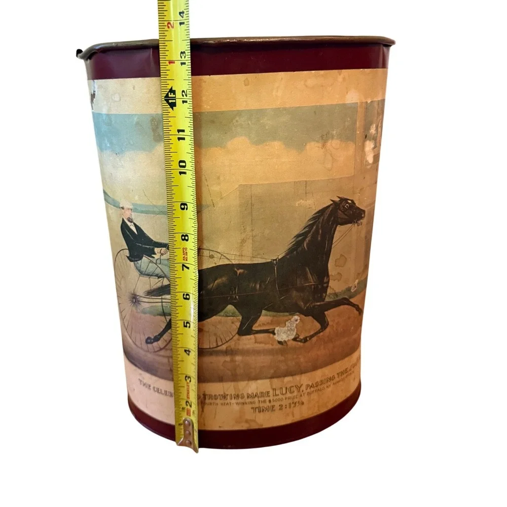 Vintage Keller-Charles Philadelphia Trotting Mare Lucy Metal‎ Wastebasket 1872